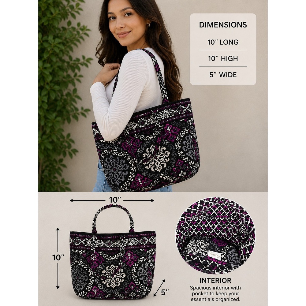 VERA BRADLEY Canterbury Magenta 10" L x 5" W x 10" H Satchel Handbag -1281